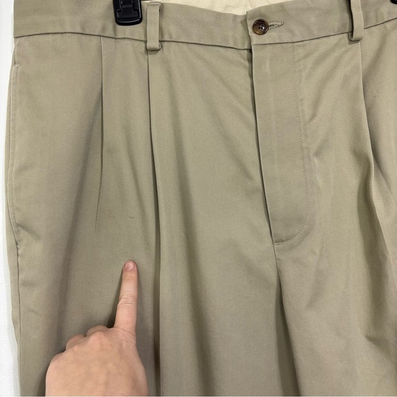 Brooks Brothers Advantage Chino Elliot Men 38X32 Cotton Pleated Pants Cuffed Hem - Picture 2 of 16